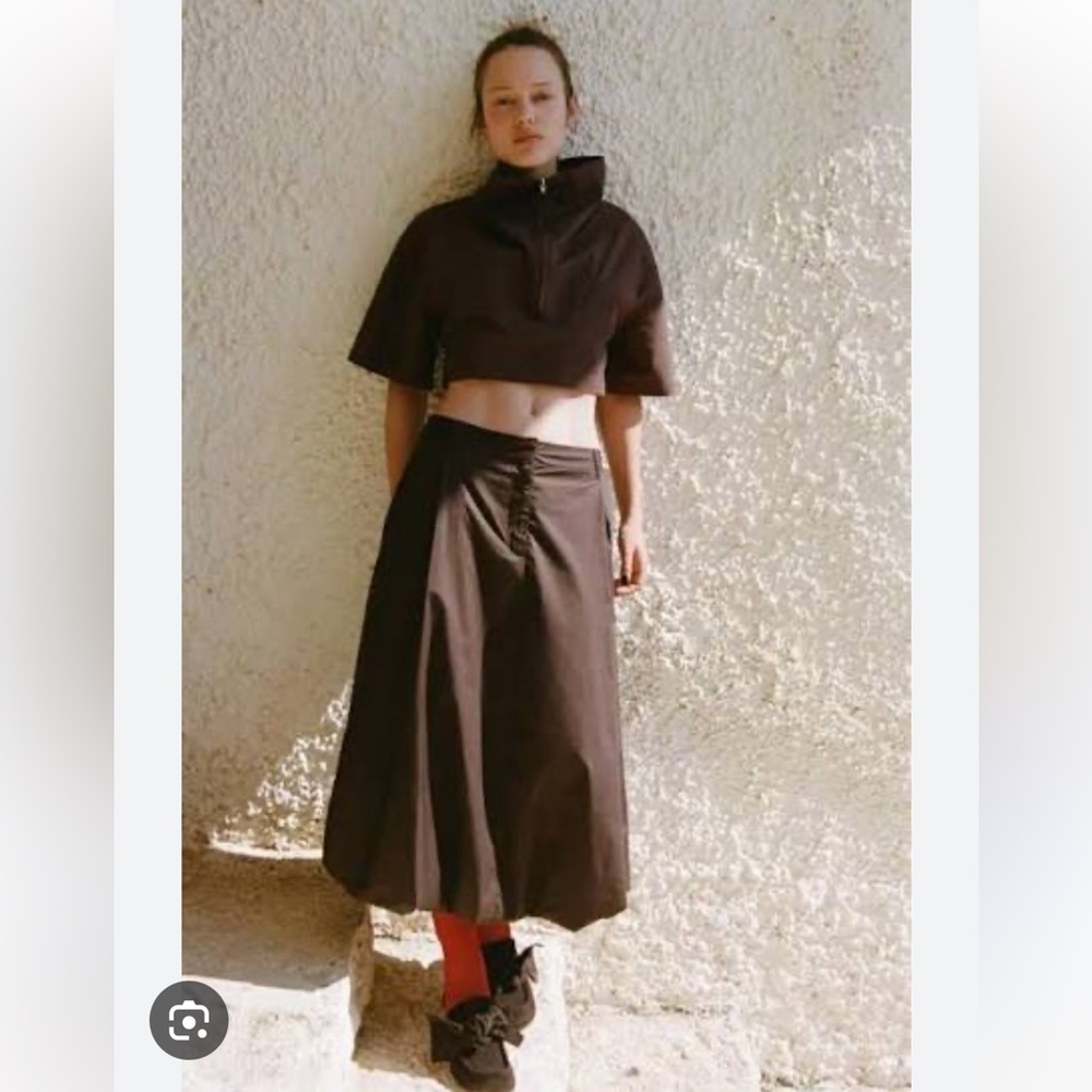Zara NWT balloon skirt brown 1255/509 XS